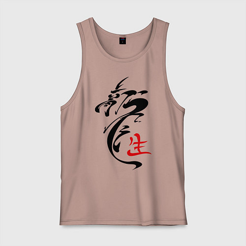 Мужская майка Иероглиф дракон / Пыльно-розовый – фото 1