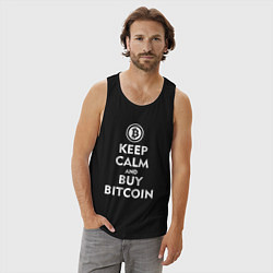 Майка мужская хлопок Keep Calm & Buy Bitcoin, цвет: черный — фото 2