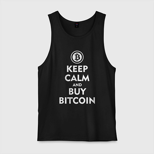 Мужская майка Keep Calm & Buy Bitcoin / Черный – фото 1