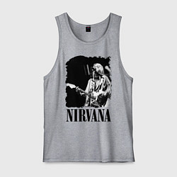 Майка мужская хлопок Black Nirvana, цвет: меланж