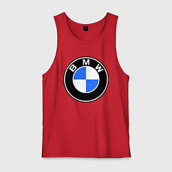 Майка мужская хлопок Logo BMW, цвет: красный