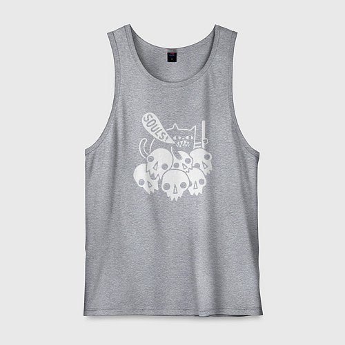 Мужская майка Cat Got Your Soul / Меланж – фото 1