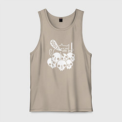 Майка мужская хлопок Cat Got Your Soul, цвет: миндальный