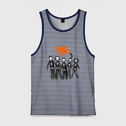 Майка мужская хлопок Misfits Skeletons, цвет: синяя тельняшка