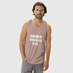 Майка мужская хлопок If Sambo Was Easy, цвет: пыльно-розовый — фото 2