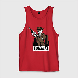 Майка мужская хлопок Fallout Man with gun, цвет: красный