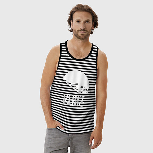 Мужская майка Elon: Don't Panic / Черная тельняшка – фото 3