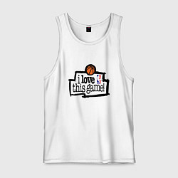 Майка мужская хлопок Basketball: I love this game, цвет: белый