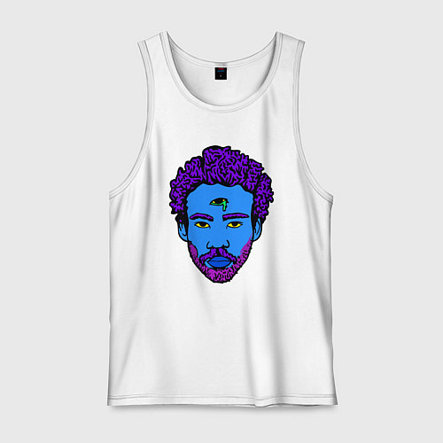 Мужская майка Childish Gambino синяя голова / Белый – фото 1