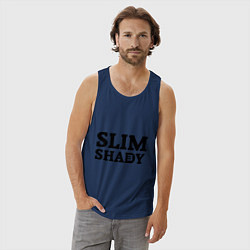 Майка мужская хлопок Slim Shady: Big E, цвет: тёмно-синий — фото 2