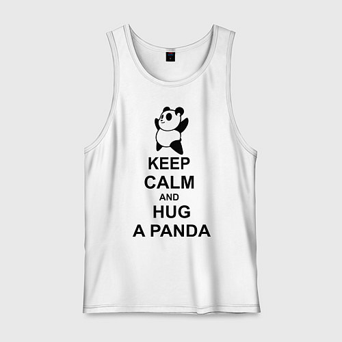 Мужская майка Keep Calm & Hug A Panda / Белый – фото 1
