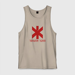 Майка мужская хлопок Cyberpunk 2077: TRAUMA TEAM, цвет: миндальный