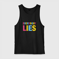 Майка мужская хлопок Everybody Lies, цвет: черный