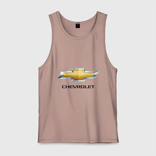 Мужская майка Chevrolet логотип / Пыльно-розовый – фото 1