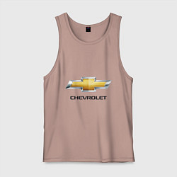 Майка мужская хлопок Chevrolet логотип, цвет: пыльно-розовый