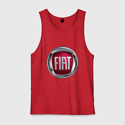 Майка мужская хлопок FIAT logo, цвет: красный