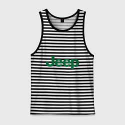 Майка мужская хлопок Logo Jeep, цвет: черная тельняшка
