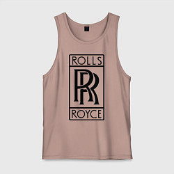 Майка мужская хлопок Rolls-Royce logo, цвет: пыльно-розовый