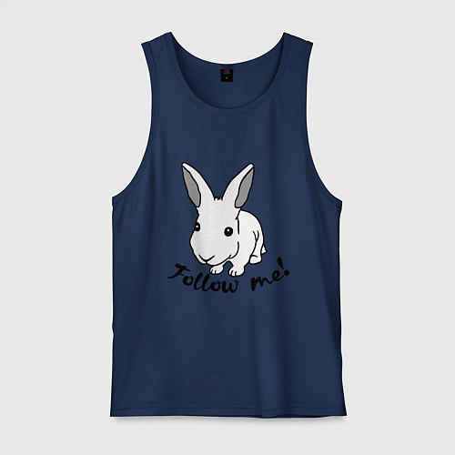 Мужская майка Rabbit: follow me / Тёмно-синий – фото 1