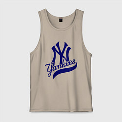 Майка мужская хлопок NY - Yankees, цвет: миндальный