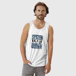 Майка мужская хлопок System of a Down большое лого, цвет: белый — фото 2