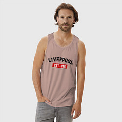 Майка мужская хлопок FC Liverpool Est. 1892, цвет: пыльно-розовый — фото 2