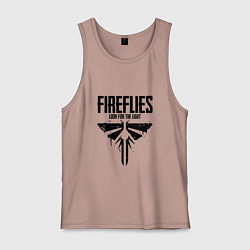 Майка мужская хлопок Fireflies: Look for the Light, цвет: пыльно-розовый