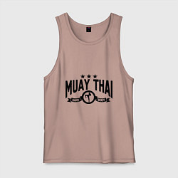 Майка мужская хлопок Muay thai boxing, цвет: пыльно-розовый