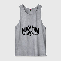 Майка мужская хлопок Muay thai boxing, цвет: меланж