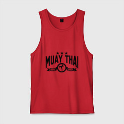 Майка мужская хлопок Muay thai boxing, цвет: красный