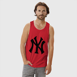 Майка мужская хлопок New York Yankees, цвет: красный — фото 2