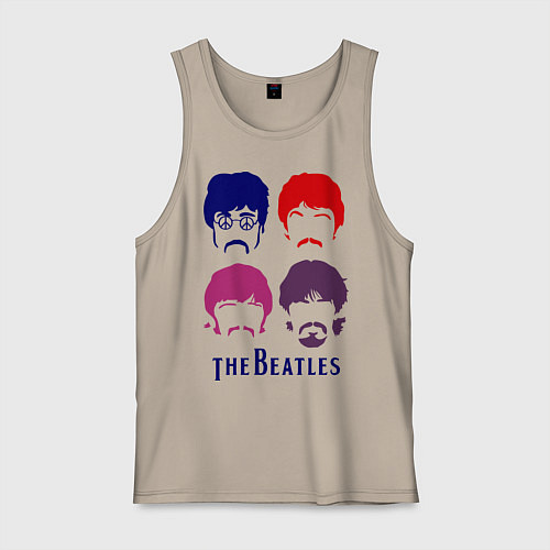 Мужская майка The Beatles faces / Миндальный – фото 1