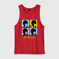 Майка мужская хлопок The Beatles: pop-art, цвет: красный