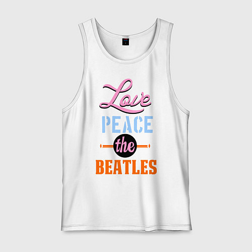 Мужская майка Love peace the Beatles / Белый – фото 1