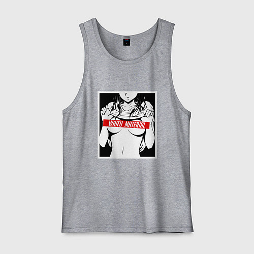 Мужская майка Waifu Material / Меланж – фото 1