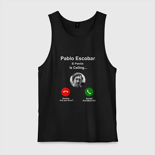 Мужская майка Escobar is calling / Черный – фото 1