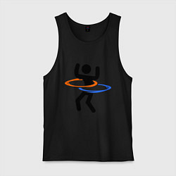 Майка мужская хлопок Portal Рoops, цвет: черный