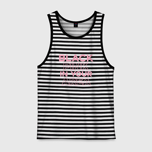 Мужская майка Black Pink in youe area / Черная тельняшка – фото 1