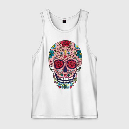 Мужская майка Oldschool skull / Белый – фото 1