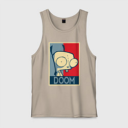 Майка мужская хлопок Doom Zim, цвет: миндальный