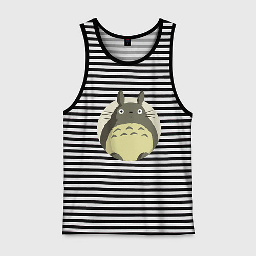 Мужская майка Тоторо удивленный / Черная тельняшка – фото 1