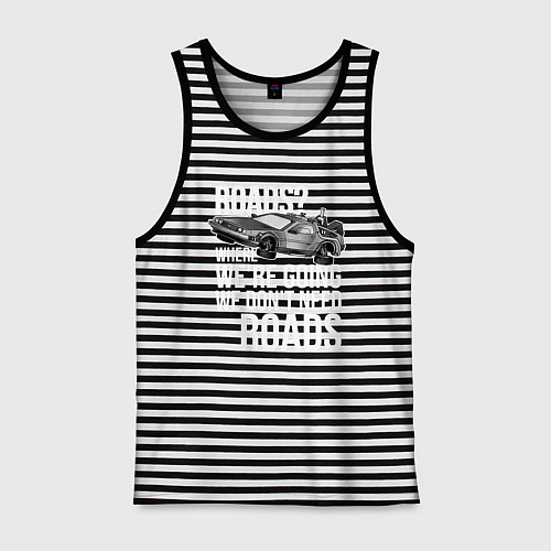 Мужская майка We don't need roads / Черная тельняшка – фото 1