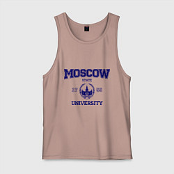 Майка мужская хлопок MGU Moscow University, цвет: пыльно-розовый