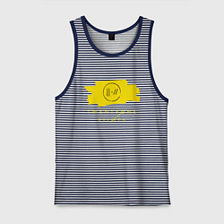 Майка мужская хлопок 21 Top: Yellow Trench, цвет: синяя тельняшка