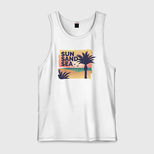 Мужская майка Солнце, песок, море / Белый – фото 1
