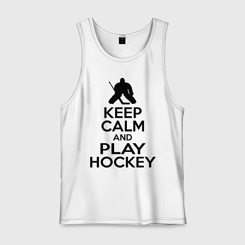 Мужская майка Keep Calm & Play Hockey / Белый – фото 1