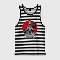 Майка мужская хлопок Ворон, цвет: черная тельняшка