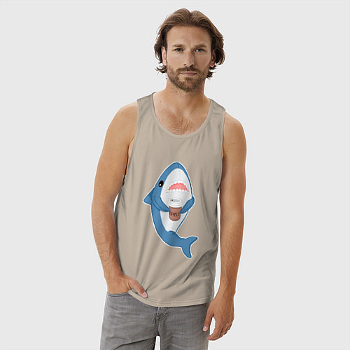 Мужская майка Hype Shark / Миндальный – фото 3