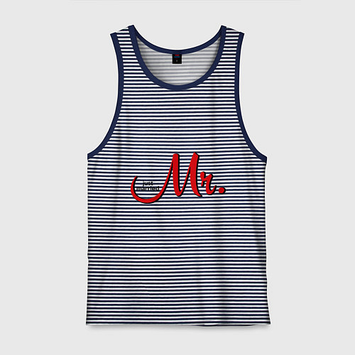 Мужская майка Mr. Just married / Синяя тельняшка – фото 1