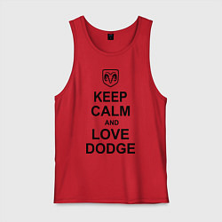 Майка мужская хлопок Keep Calm & Love Dodge, цвет: красный